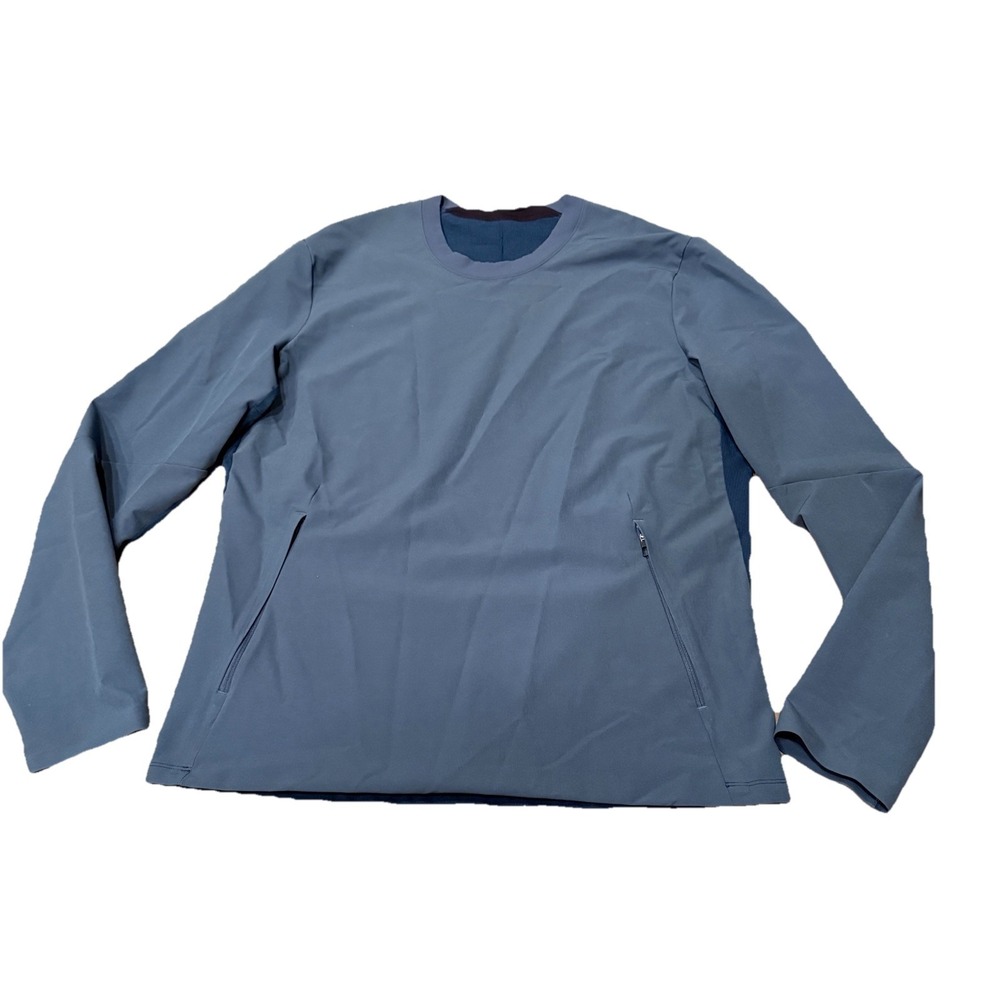 Lululemon Ease the Day Crew Neck Pullover Hybrid Knit Men's Large Green Jasper